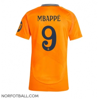 Billige Fotballdrakt Real Madrid Kylian Mbappe #9 Replika Bortedrakt Dame 2024-25 Kortermet